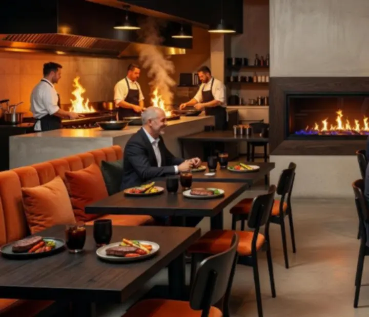 Modern Australian Fire & Timber restaurant setting at Ember & Odds