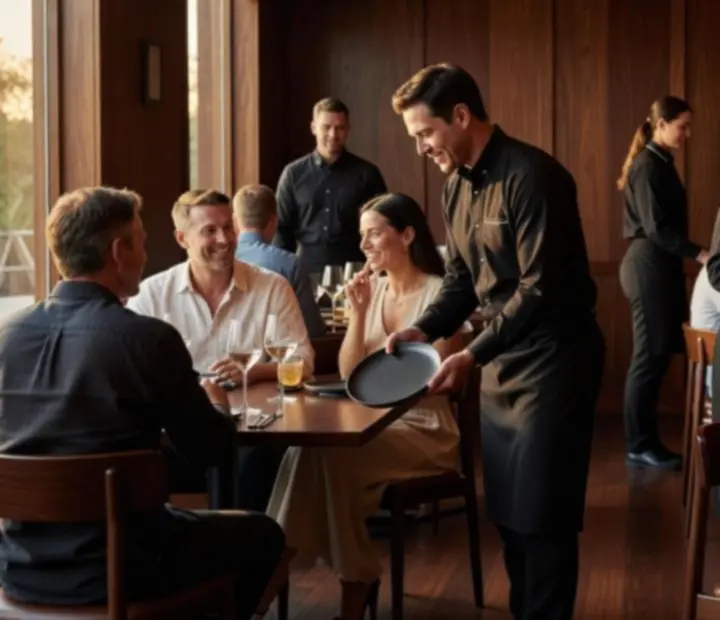Team providing premium restaurant service in Australia